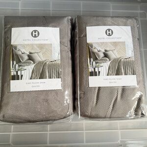 Hotel collection honeycomb trellis euro pillow sham quilted set of two new